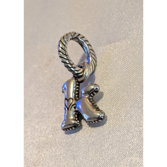 Authentic Brighton ABC Lowercase Letter K Alphabet Charm Silver Plated EUC - Picture 3 of 5